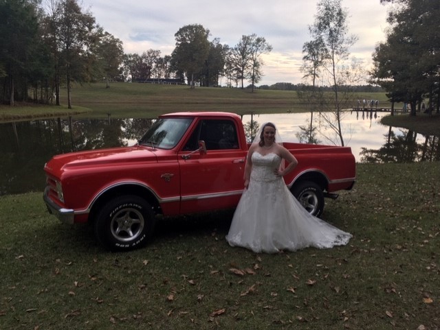 Bride Beside the Red Car